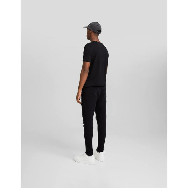 BSK Black Ripped Carrot Fit Jeans | Montivo Pakistan