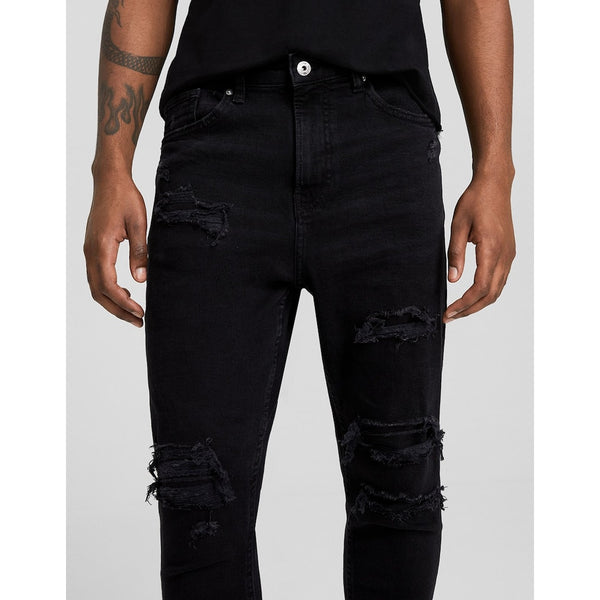BSK Black Ripped Carrot Fit Jeans | Montivo Pakistan