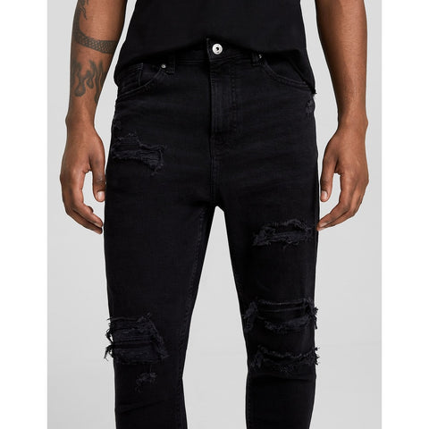 BSK Black Ripped Carrot Fit Jeans | Montivo Pakistan