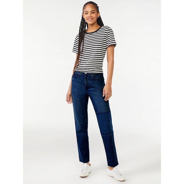 FA High Rise Patch Straight Jeans | Montivo Pakistan