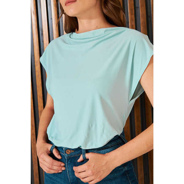 Light Blue Cowl Neck Top | Montivo Pakistan