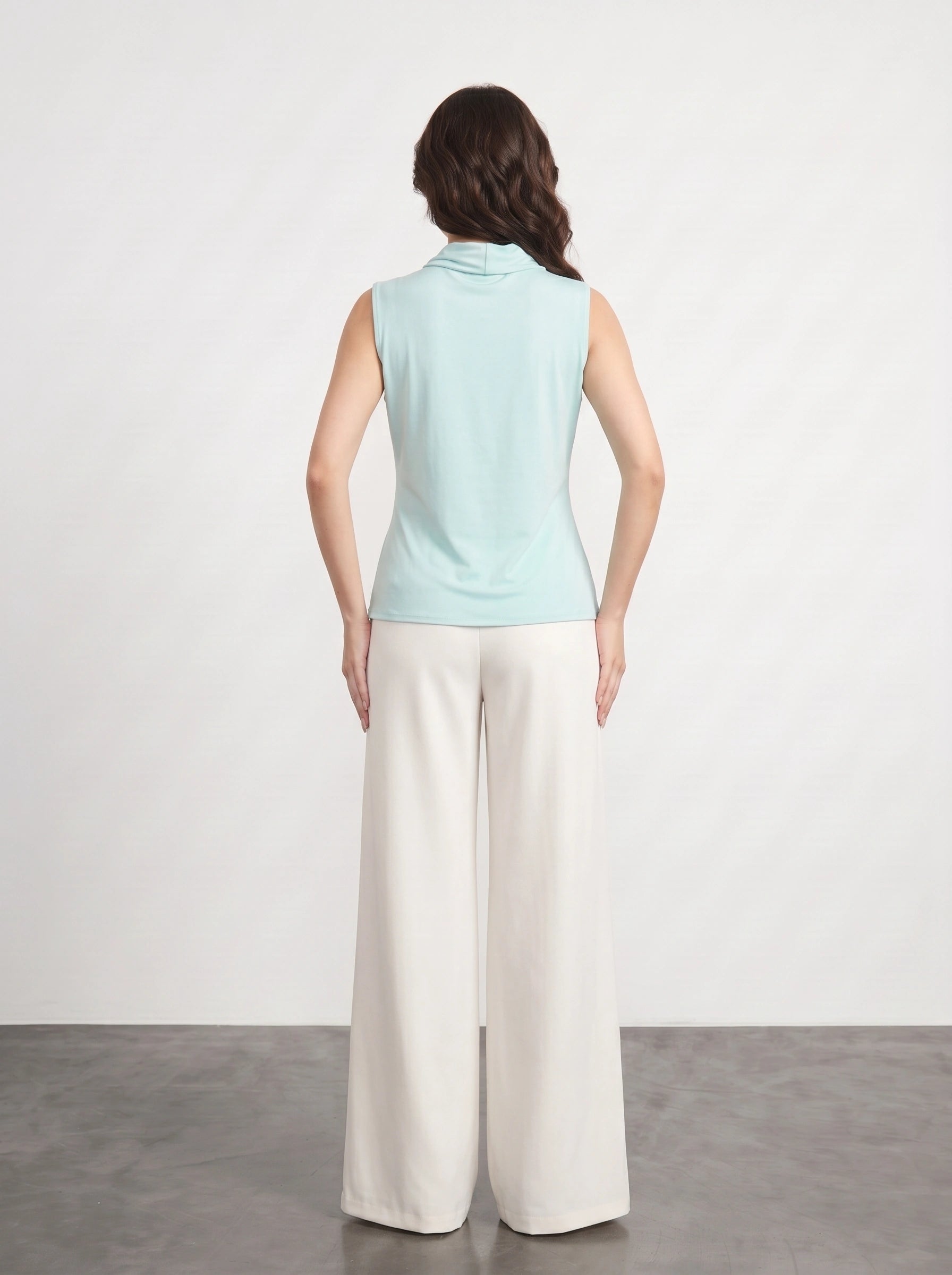 Light Blue Wrap Neck Top | Montivo Pakistan