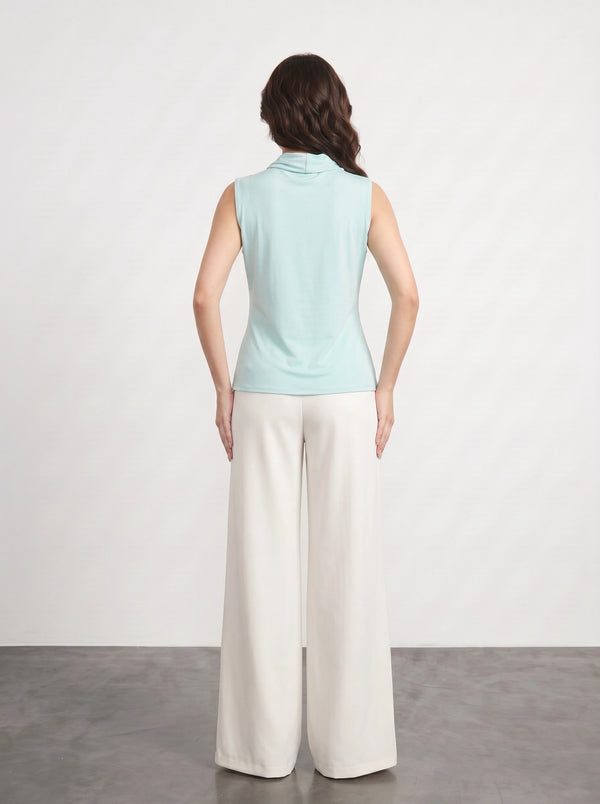 Light Blue Wrap Neck Top | Montivo Pakistan