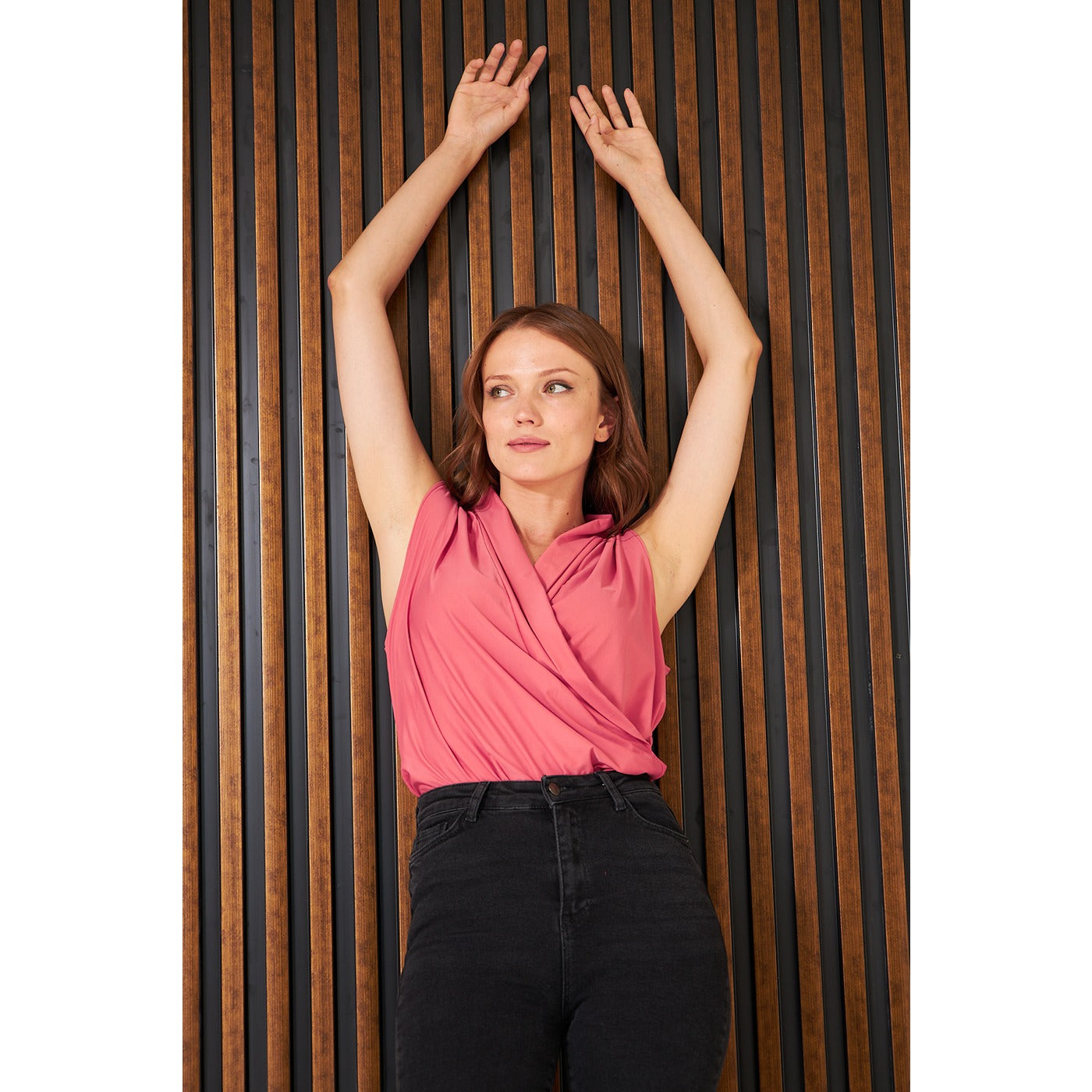 Tangerine Wrap Neck Top | Montivo Pakistan