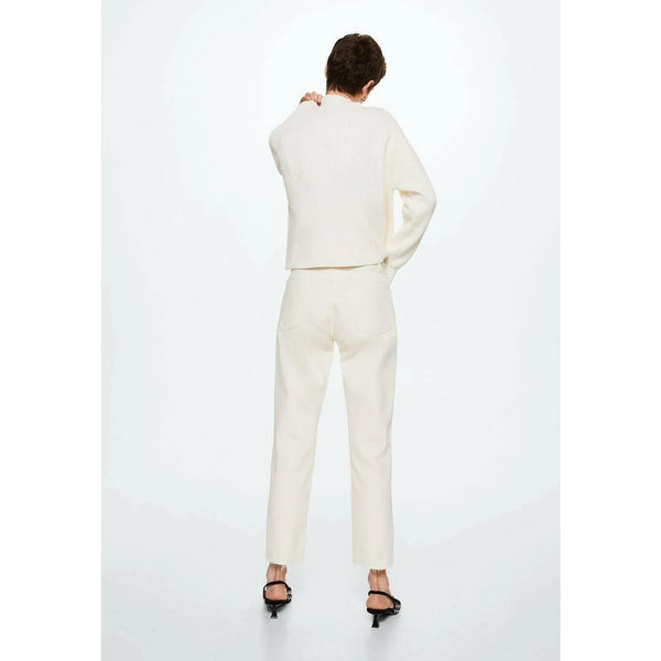 White Button Fly Straight Jeans | Montivo Pakistan