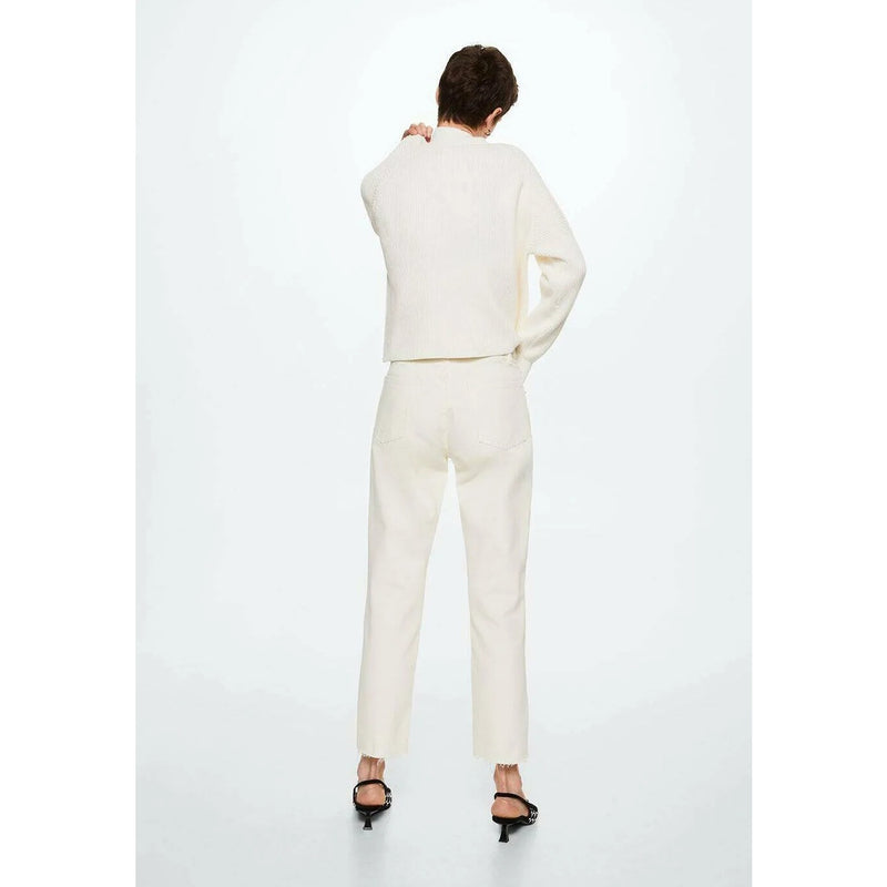 White Button Fly Straight Jeans | Montivo Pakistan