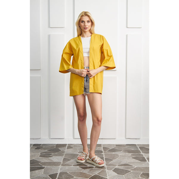Yellow Kimono Shawl Jacket | Montivo Pakistan