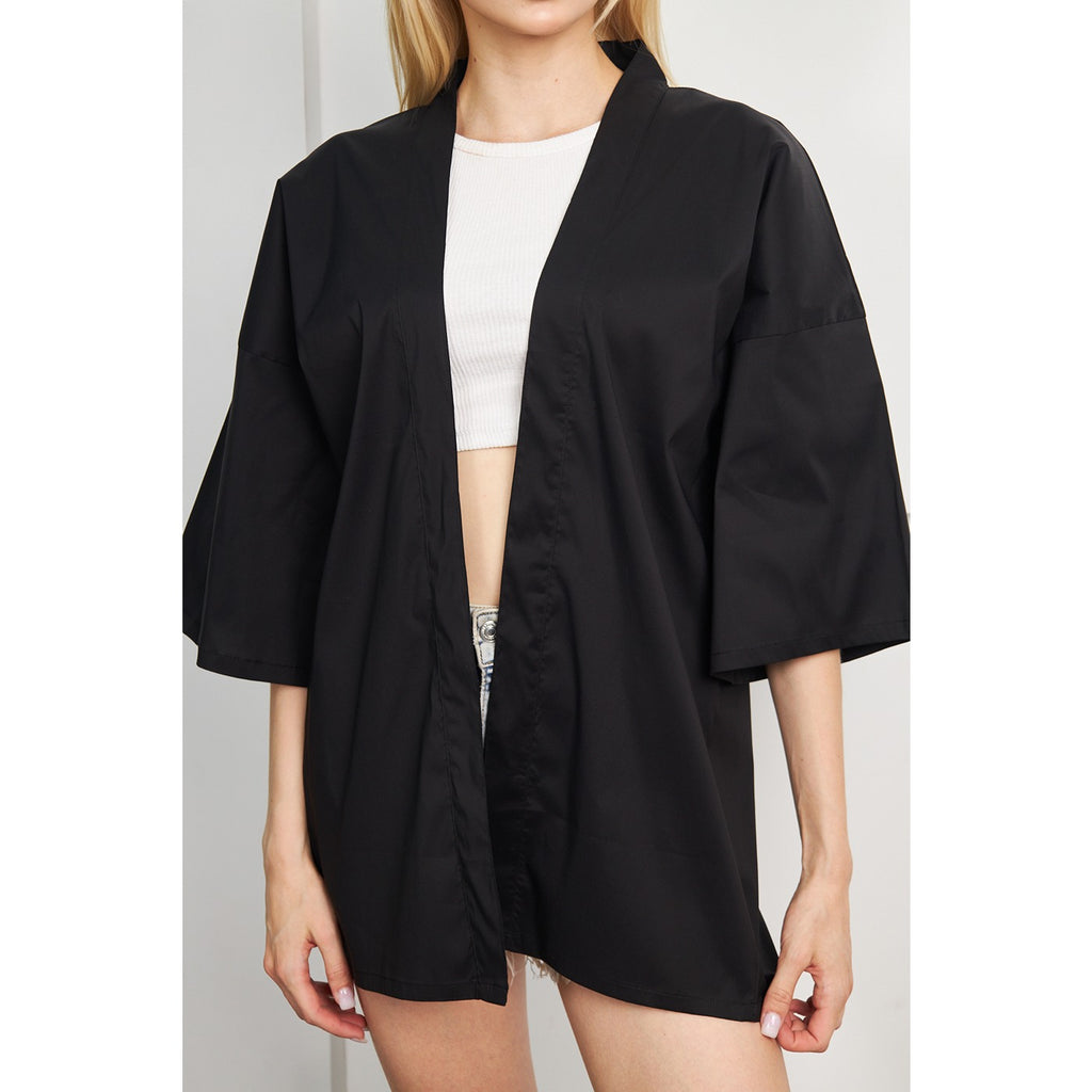 Black Kimono Shawl Jacket – Montivo