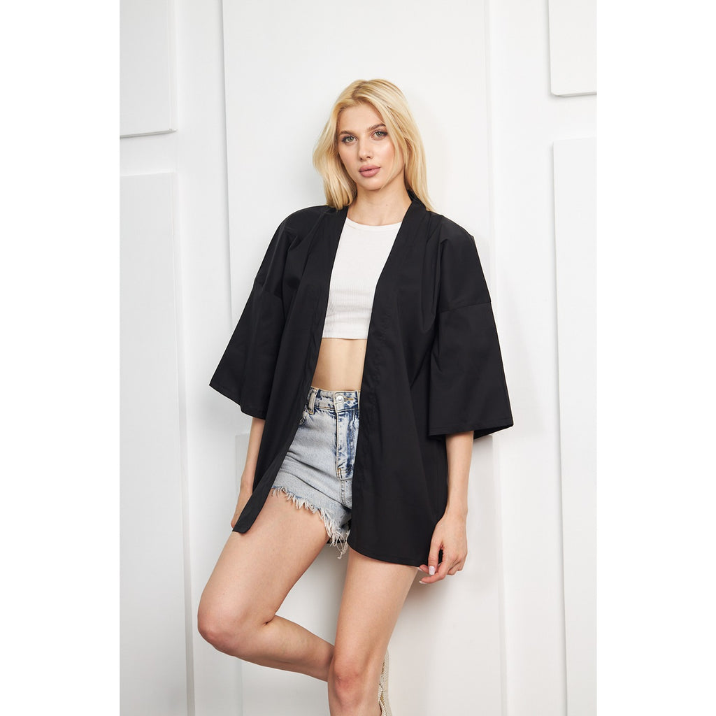 Black Kimono Shawl Jacket – Montivo