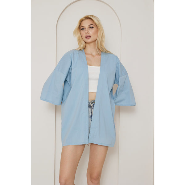 Light Blue Kimono Shawl Jacket | Montivo Pakistan