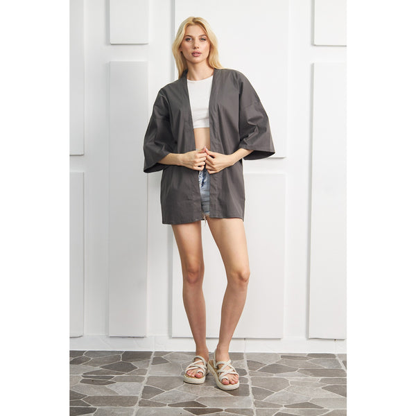 Grey Kimono Shawl Jacket | Montivo Pakistan