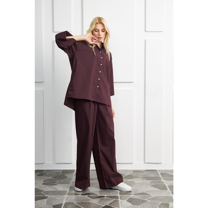 Burgundy Solid Matching Set | Montivo Pakistan