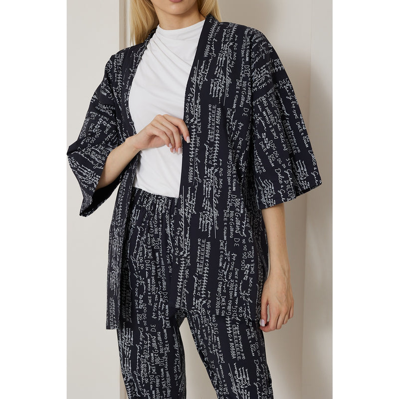 DG Black Printed Kimono Matching Set | Montivo Pakistan