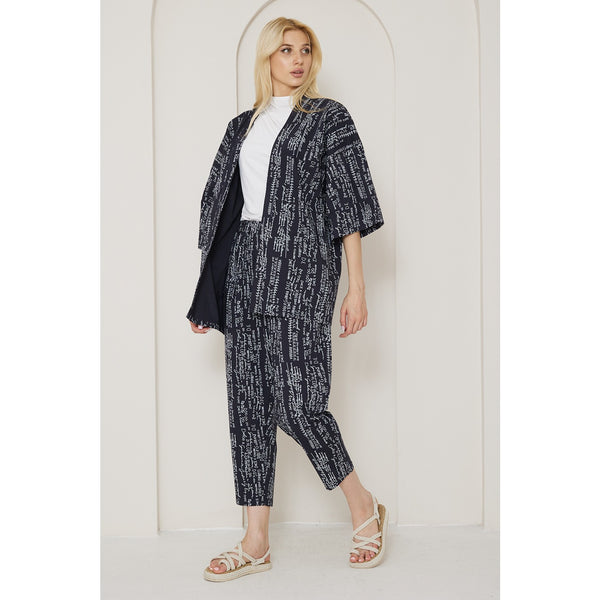 DG Black Printed Kimono Matching Set | Montivo Pakistan