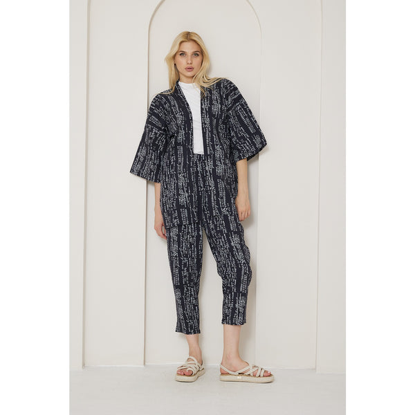 DG Black Printed Kimono Matching Set | Montivo Pakistan