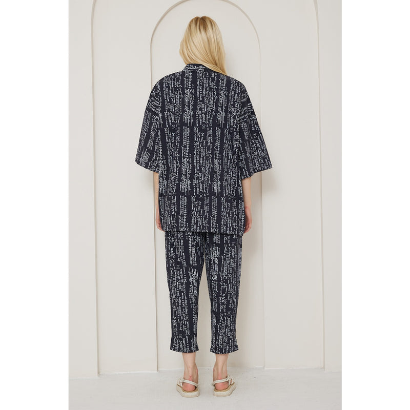 DG Black Printed Kimono Matching Set | Montivo Pakistan