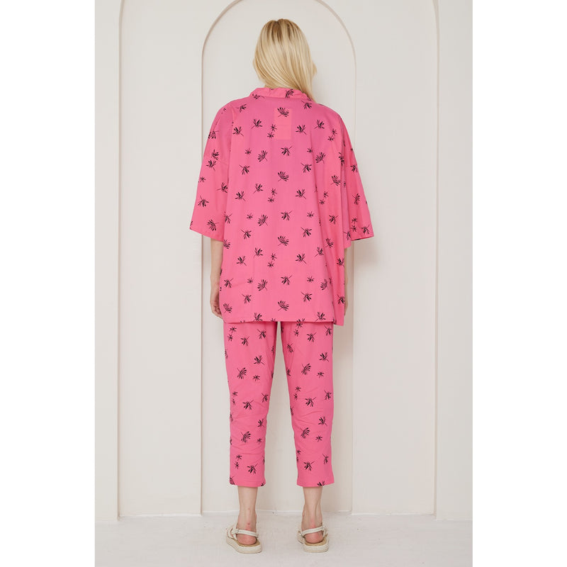 Pink Printed Kimono Matching Set | Montivo Pakistan