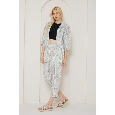 DG White Printed Kimono Matching Set | Montivo Pakistan