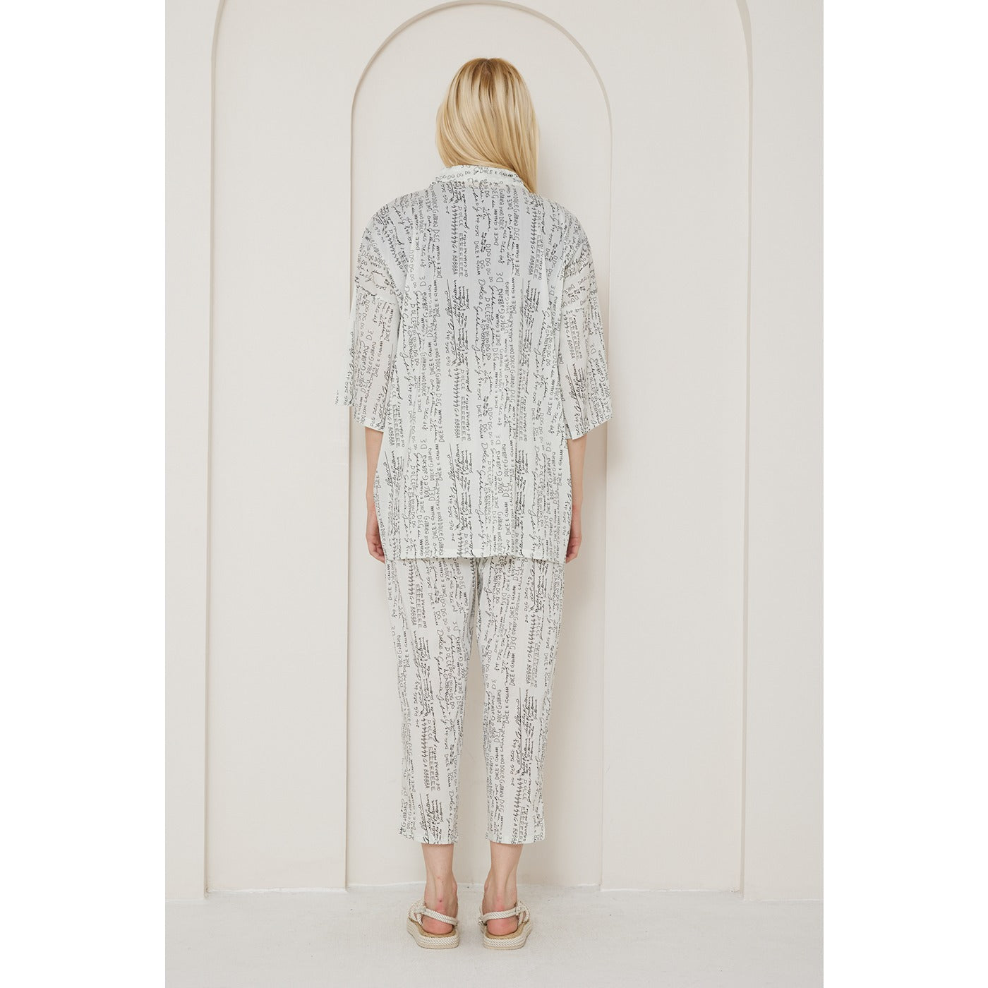 DG White Printed Kimono Matching Set | Montivo Pakistan