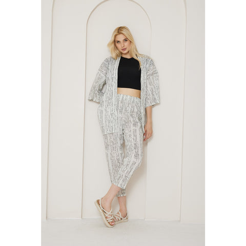 DG White Printed Kimono Matching Set | Montivo Pakistan