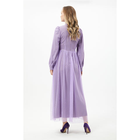 Lilac Textured Chiffon Dress | Montivo Pakistan
