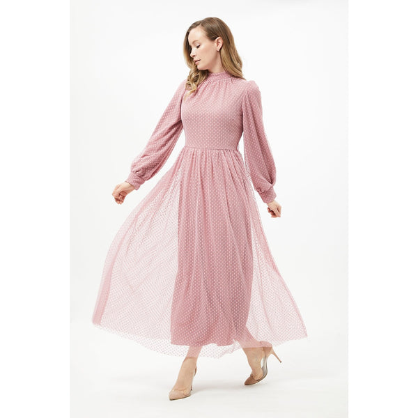 Pink Textured Chiffon Dress | Montivo Pakistan