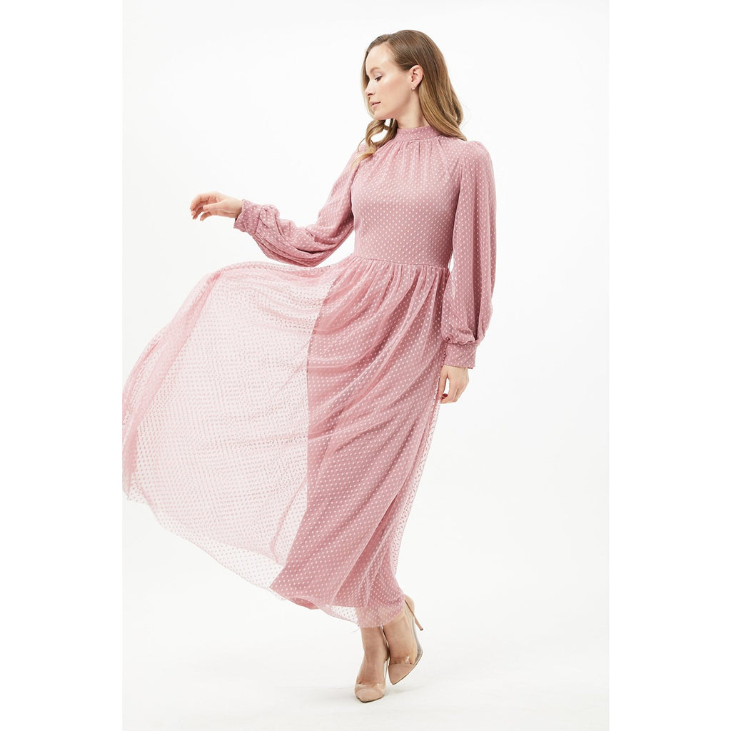 Pink Textured Chiffon Dress | Montivo Pakistan