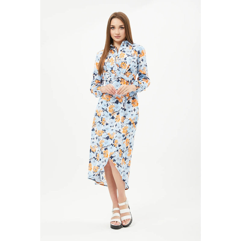 Blue Floral Shirt Dress | Montivo Pakistan