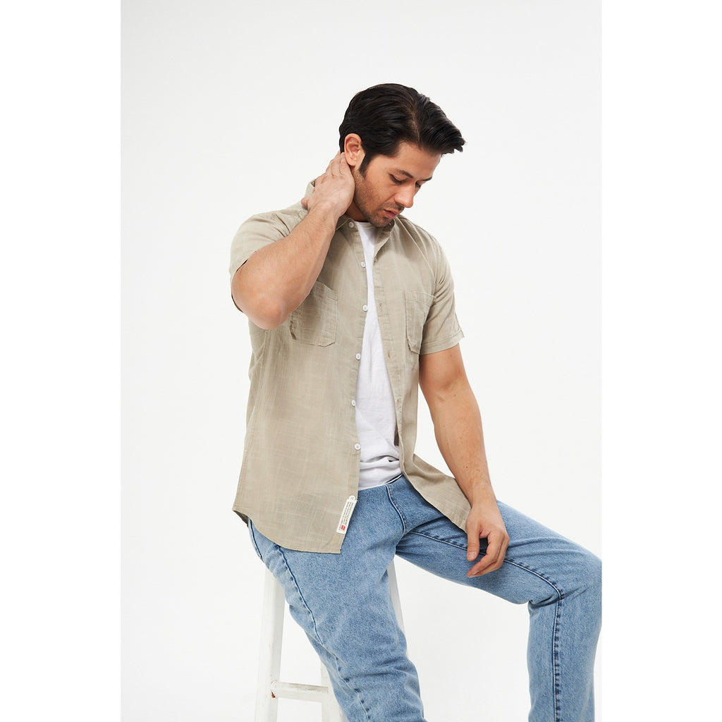 Sand Textured Half Sleeves Shirt | Montivo Pakistan