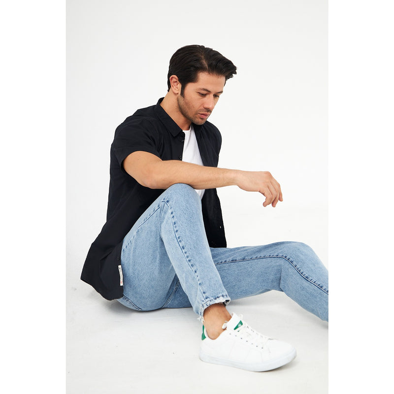 Black Double Pocket Half Sleeves Shirt | Montivo Pakistan