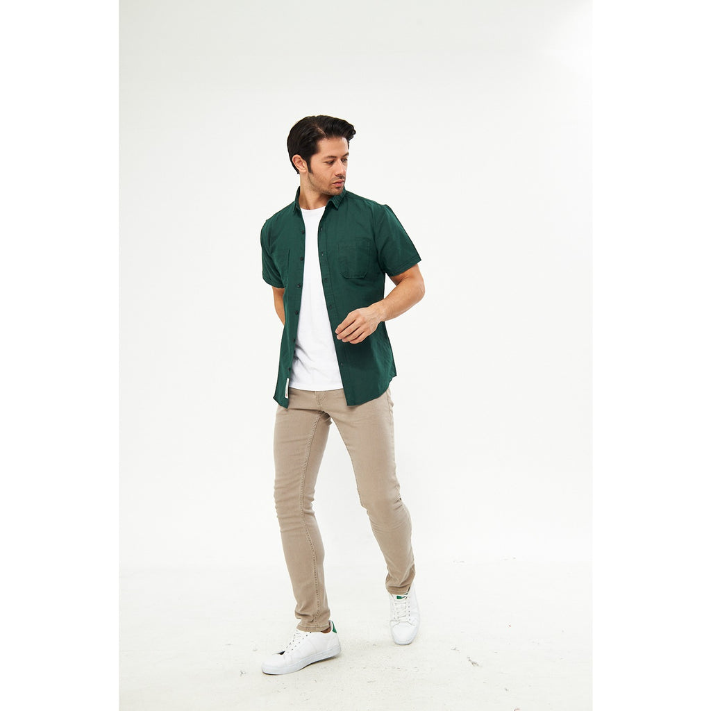 Green Double Pocket Half Sleeves Shirt | Montivo Pakistan