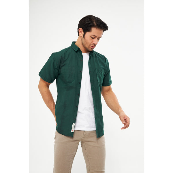 Green Double Pocket Half Sleeves Shirt | Montivo Pakistan