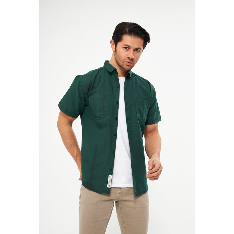 Green Double Pocket Half Sleeves Shirt | Montivo Pakistan