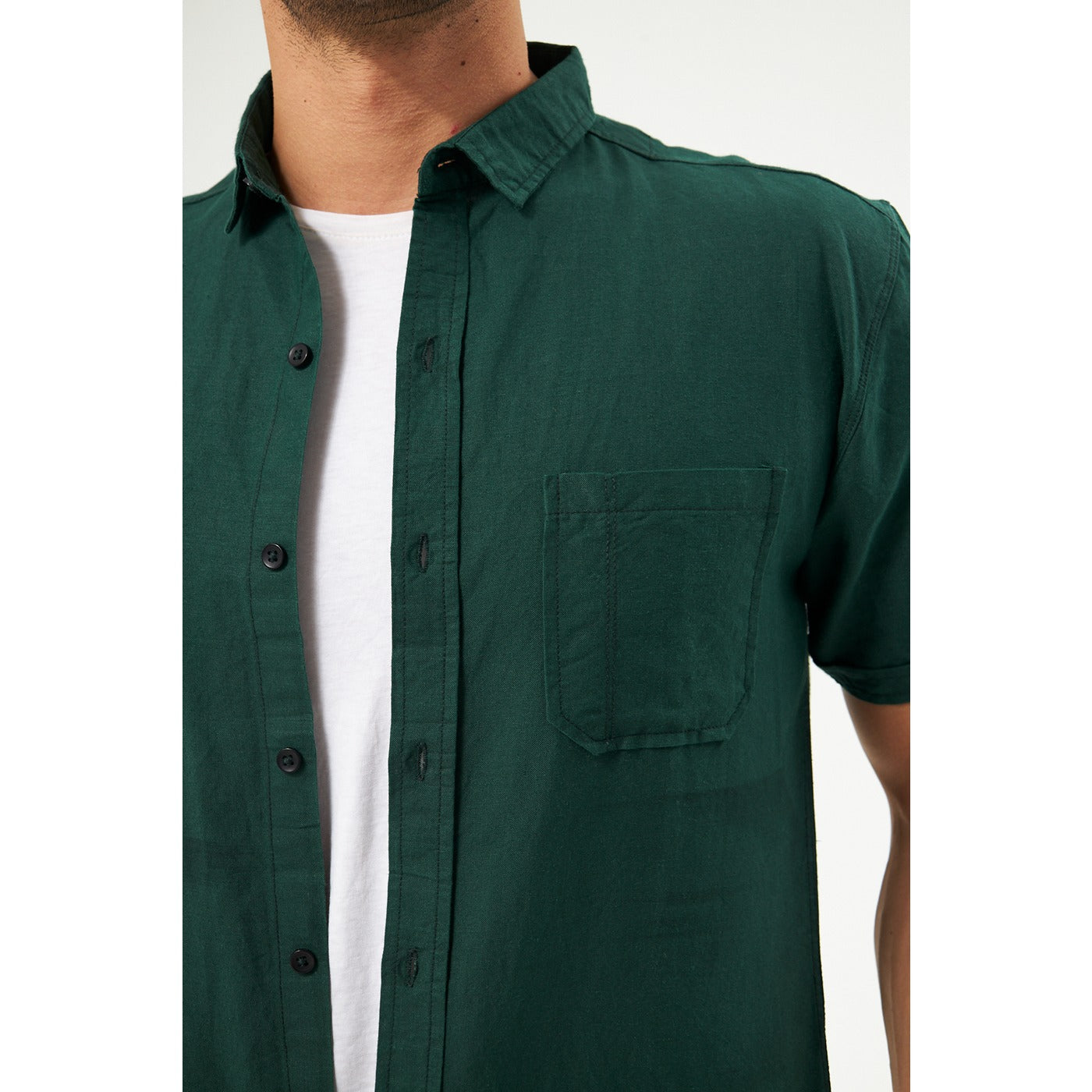 Green Double Pocket Half Sleeves Shirt | Montivo Pakistan