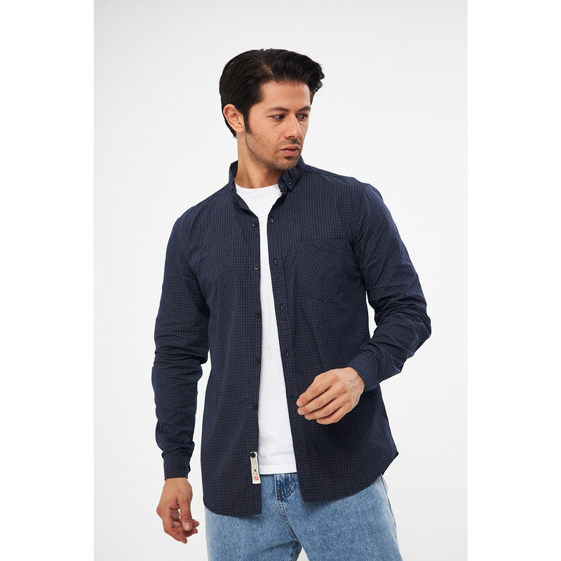 Blue Micro Check Shirt | Montivo Pakistan