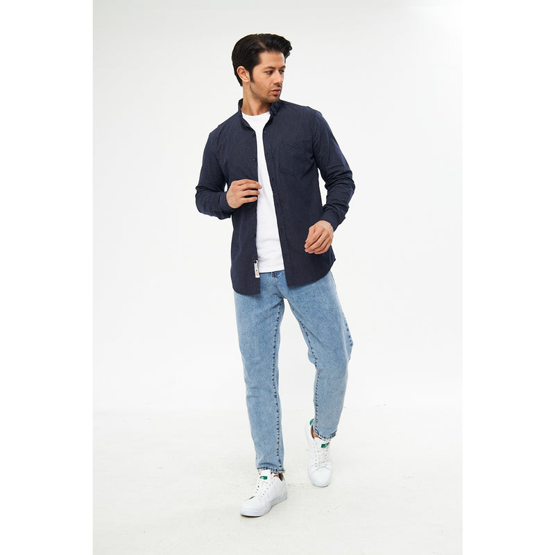 Blue Micro Check Shirt | Montivo Pakistan