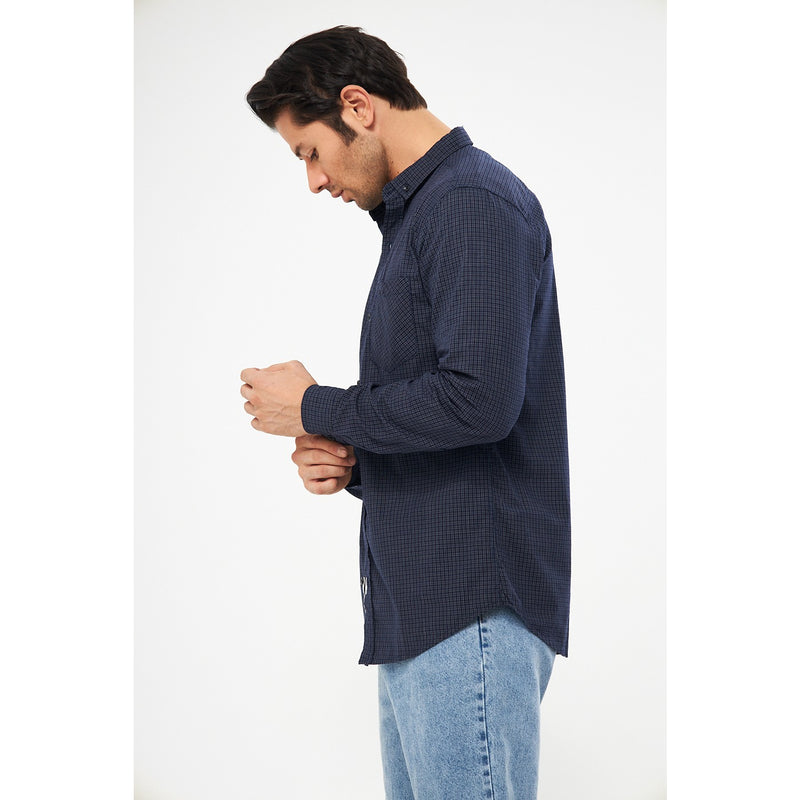 Blue Micro Check Shirt | Montivo Pakistan