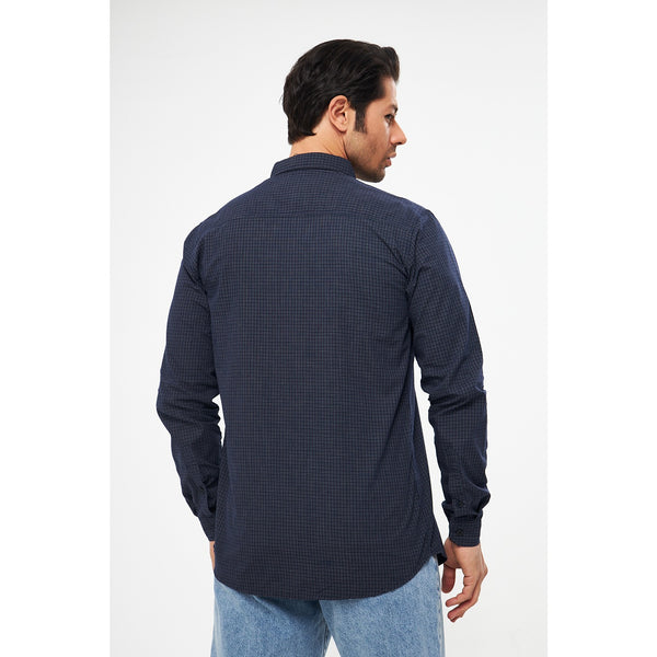 Blue Micro Check Shirt | Montivo Pakistan