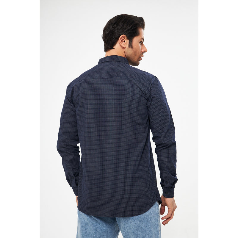Blue Micro Check Shirt | Montivo Pakistan