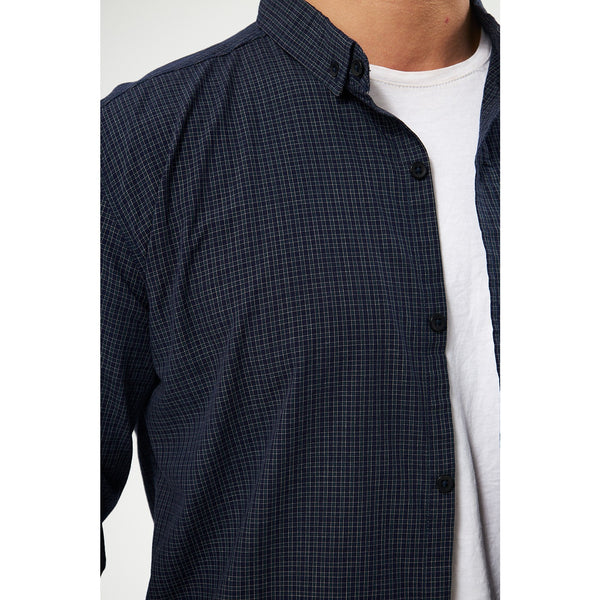 Blue Micro Check Shirt | Montivo Pakistan