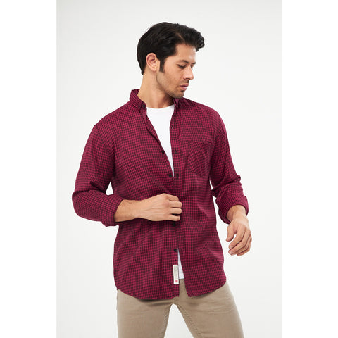 Red Micro Check Shirt | Montivo Pakistan