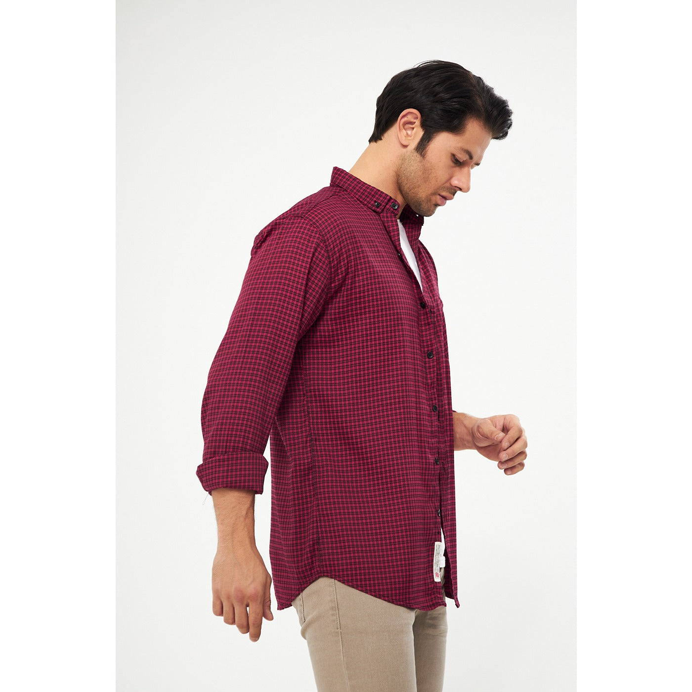 Red Micro Check Shirt | Montivo Pakistan