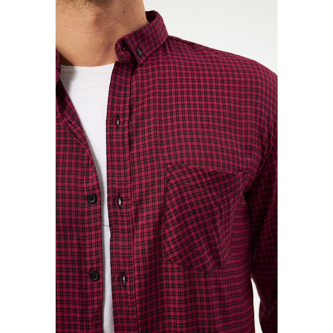 Red Micro Check Shirt | Montivo Pakistan