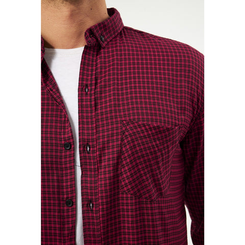 Red Micro Check Shirt | Montivo Pakistan