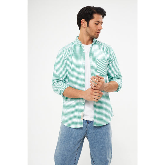 Green Ghingham Check Casual Shirt | Montivo Pakistan