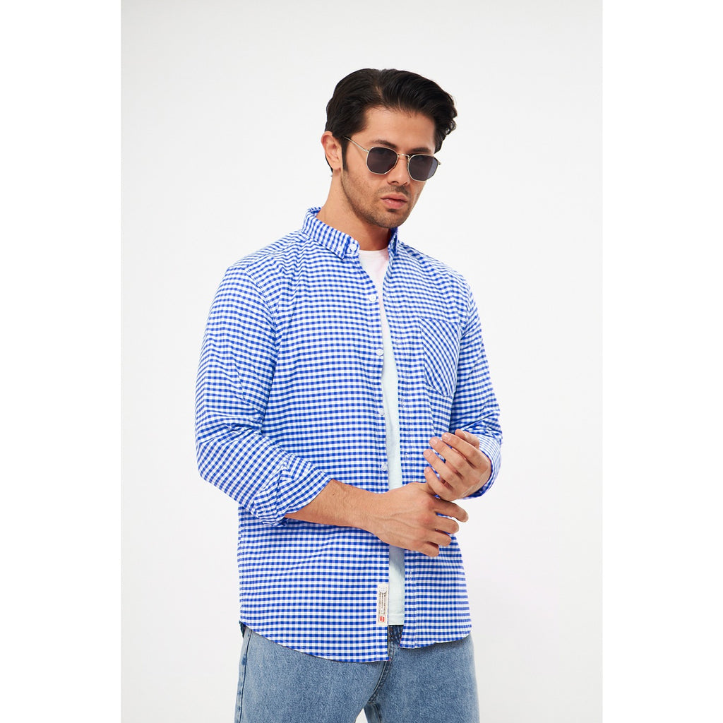 Blue Ghingham Check Casual Shirt | Montivo Pakistan