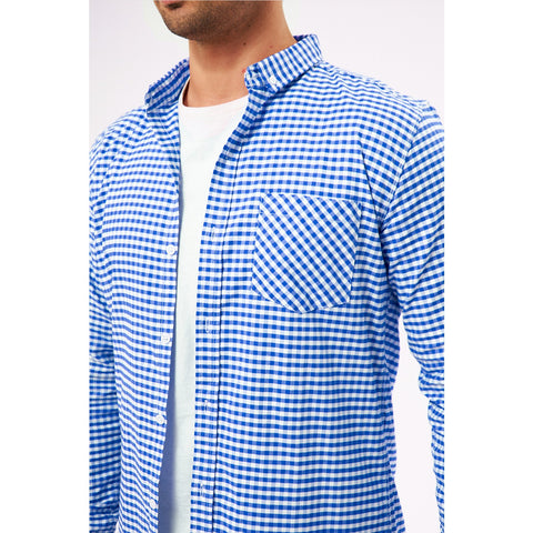 Blue Ghingham Check Casual Shirt | Montivo Pakistan