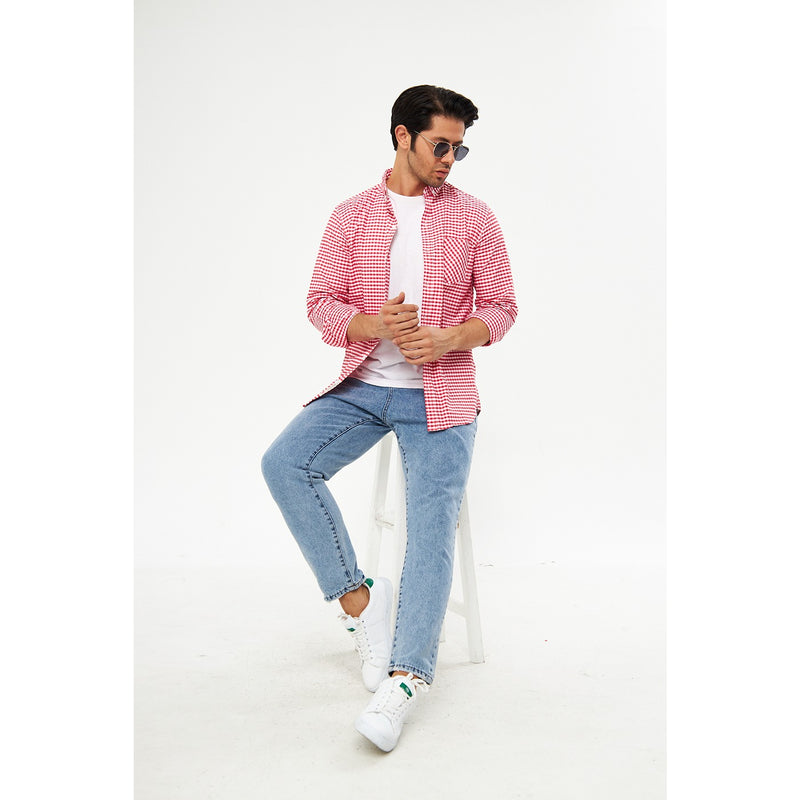 Red Ghingham Check Casual Shirt | Montivo Pakistan