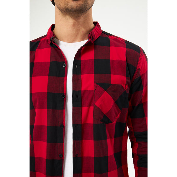 Red Broad Check Casual Shirt | Montivo Pakistan