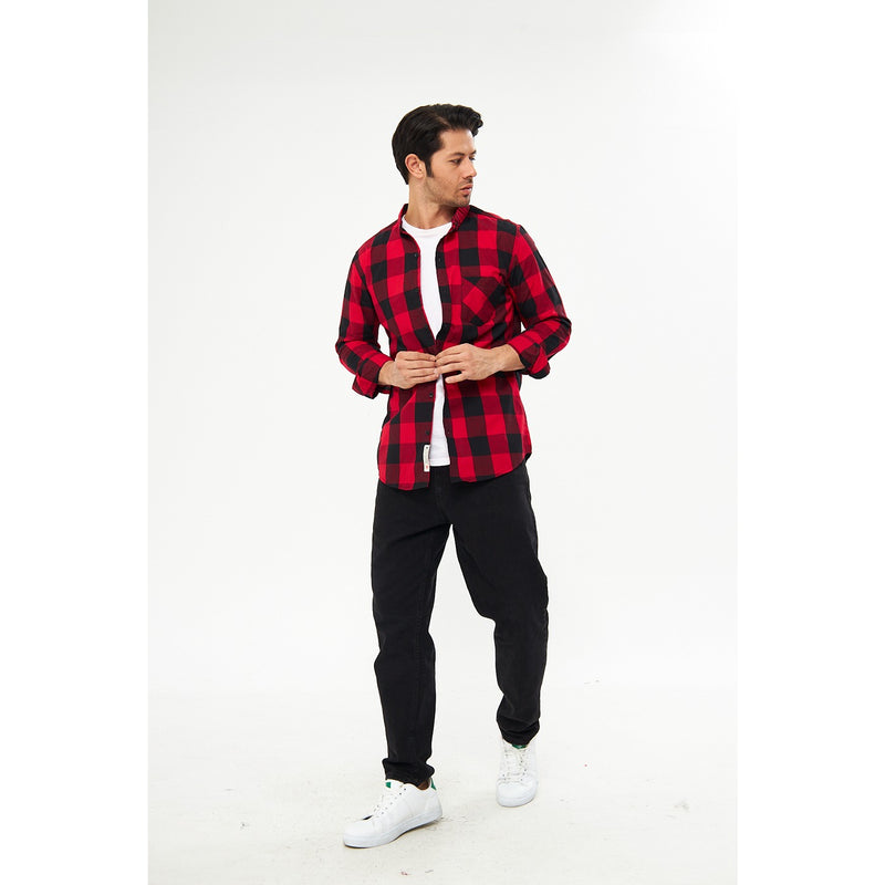 Red Broad Check Casual Shirt | Montivo Pakistan